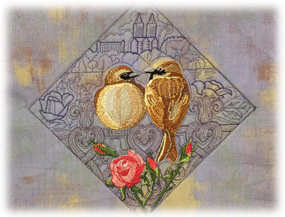 Tete-a-Tete | House Sparrows | Embroidery Design