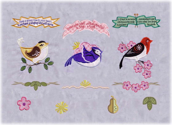 Summer Songbirds Applique | Machine Embroidery