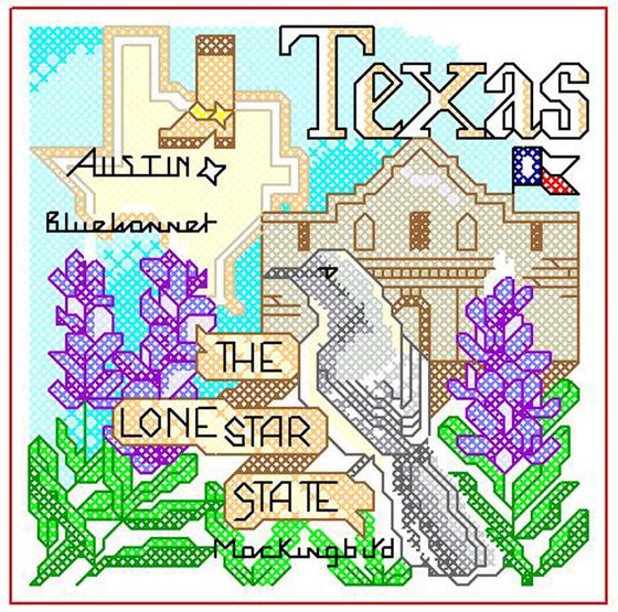 Texas Cross Stitch | Machine Embroidery Design 2