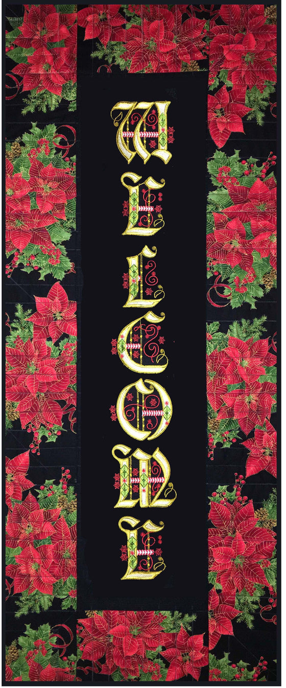 Welcome Christmas | Table Runner & Wall Hangar | Machine Embroidery Design 3