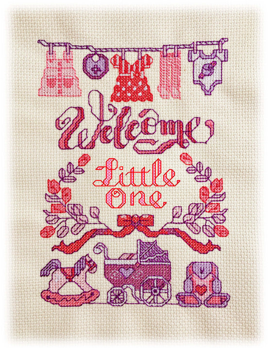 Birth Record Welcome Little Girl | Embroidery Design