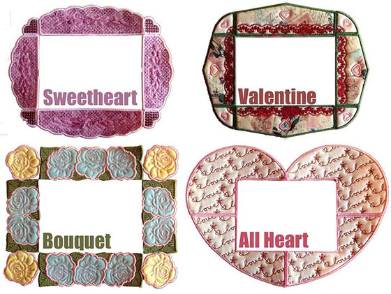 Valentine Minute Mat Widget | Machine Embroidery Mug Rug