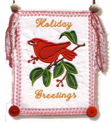  Holiday Greetings Door Hanger | Machine Embroidery Design