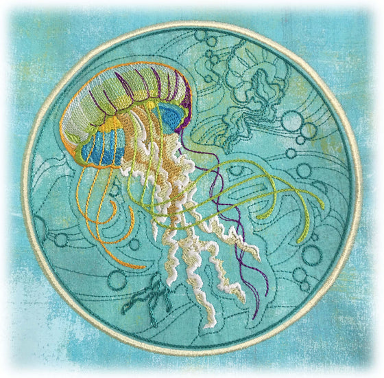 Jelly Jam | Pacific Sea Nettle Jellyfish | Machine Embroidery Design