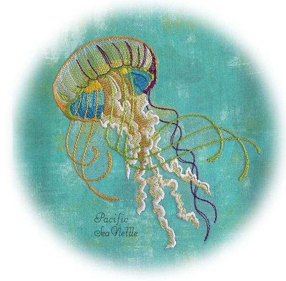 Jelly Jam | Pacific Sea Nettle Jellyfish | Machine Embroidery Design 4