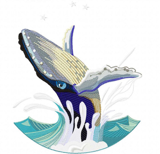 Breach for the Stars | Humpback Whale | Machine Embroidery Design 4